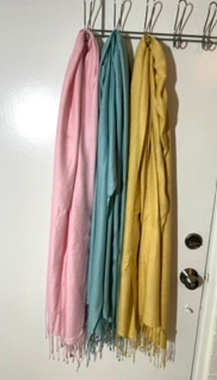 Relativity 100% Rayon Lightweight Fringe Scarf Lot Pink/Yellow/Blue ~ 89" by 30"